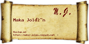 Maka Jolán névjegykártya