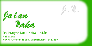 jolan maka business card